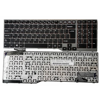 GZEELE inglés en el Nuevo teclado del ordenador Portátil de Fujitsu Lifebook E753 E754 E756 portátil Marco de Plata