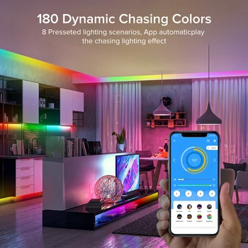 Led RGB Luz de Tira de RF Wifi Alexa Control de Bluetooth WS2812B IC Luces Led Franja de Luces Led para la Sala de Fiesta en Casa de TV Iluminaciones 10M