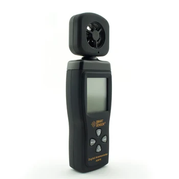 SMART SENSOR Mini Anemómetro Digital LCD Digital Medidor de Velocidad del Viento la Velocidad del Aire de la Medición de Temperatura con luz de fondo AS816