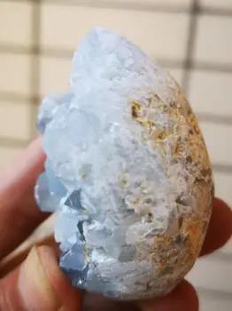 Natural celestite geoda de cuarzo clúster de cristal muestra de curación
