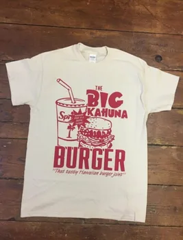 El Big Kahuna Burger Impreso Hombres Vintage camisetas Blancas Más el Tamaño de Cuello Redondo Tops de Harajuku de Manga Corta de Verano de Algodón de la Camiseta de la