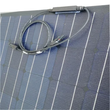 Total Black flexible panel solar de ETFE 150W 24v cargador de batería, semi flexible panel solar, mono de células solares