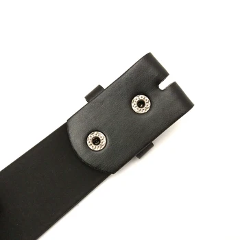 DIY Cinturones accesorios Negro cuero de la PU de la correa sin hebilla de más el tamaño de 130 cm de los hombres de la correa ancho 3.8 cm