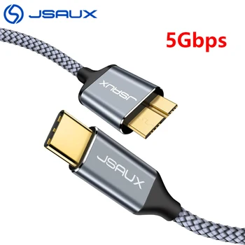 USB Micro B 3.0 Cable Jsaux 5 gbps de Datos Adaptador de Conector Para Unidad de disco Duro Smartphone PC USB Tipo C de la Cámara del Cargador de Disco de la Médula