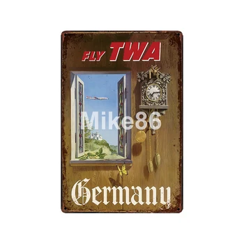 [ Mike86 ] Finlandia HOLANDA España Alemania ITALIA Irlanda Letrero de Metal Vintage Retro de Hierro Pintura de Viajes Arte del Cartel de 20*30 CM LT-1944