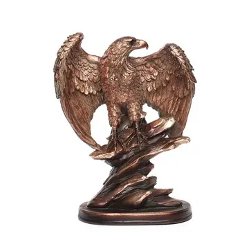 Altura Patriótica Águila Calva En las Rocas de la Estatua del Águila de Bronce Decorativas de Resina Figurin Q39B