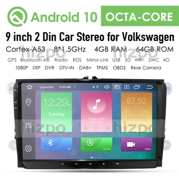 4G+64G de 9 Pulgadas 2 DIn Android 10 de la Radio del Coche de GPS de Navegación PX5 para VW Skoda Octavia Golf 5 6 Passat Passat B6, Jetta CC Polo Tiguan