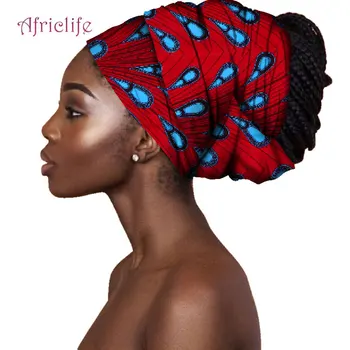 La Moda africana para Envolver la Cabeza de la Mujer Bazin Riche Algodón de Alta Calidad de la Cera de Impresión de las Mujeres Bandana Ankara Cabeza se Envuelve AF010