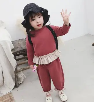 2020 otoño niña conjunto de ropa de algodón de los niños trajes de manga larga ropa de niños trajes de las niñas de chándal 2 3 4 6 7 año