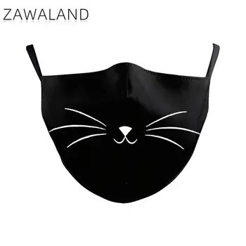 Zawaland Divertido Mujeres Hombres Máscaras en Blanco/Negro Gato Máscara Reutilizable a Prueba de Polvo de la Boca-mufla de Protección PM2.5 Filtro En La Boca De La Máscara