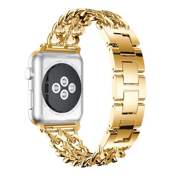 Nuevo Enlace de Cristal de Aleación de Banda para el apple watch de la Serie 1/2/3/4 correa de bandas de 40 mm 42 mm 44 mm 38mm de Lujo de metal de bandas de Reloj de Pulsera