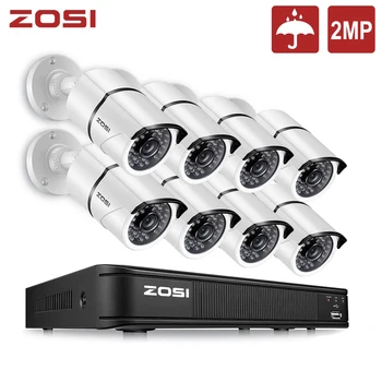 ZOSI 1080P 8CH 2MP AHD Analógico de CCTV de Vigilancia de Vídeo de la Cámara de Seguridad del Sistema de Kit de DVR con la Visión Nocturna Impermeable al aire libre
