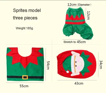 Nueva Marca de 3Pcs/Set de Baño de Navidad Asiento de Inodoro Cubierta de Adornos de Navidad Para la Casa de Santa muñeco de Nieve Eco-Friendly de Almacén
