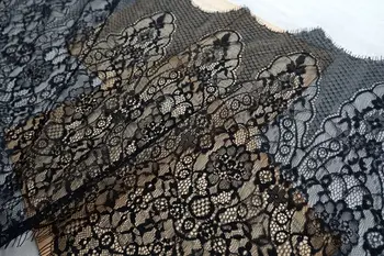 De alta calidad de encaje de las pestañas recorte de ancho 35CM manual de bricolaje accesorios de prendas de vestir vestido de encaje de tela de la cortina de material