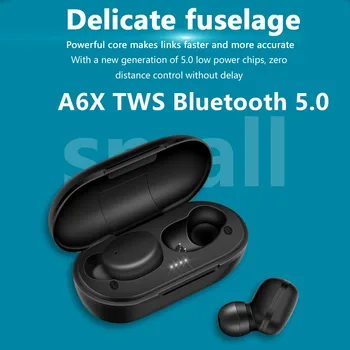 A6X 5.0 TWS Auricular Bluetooth Inalámbrico de Auriculares Auriculares con Cancelación de Ruido Micrófono para Xiaomi iPhone, Huawei, Samsung hailou gt1