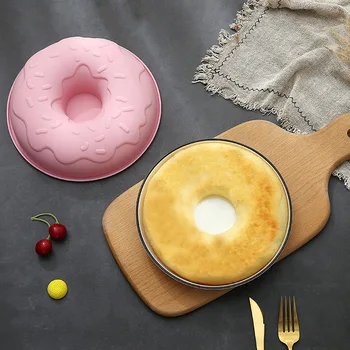 8-pulgadas/donut molde de silicona DIY para hornear pastel de mousse de molde francés de postre de gasa para hornear de Cocina pastel de Diámetro de la herramienta de 21.5*cm