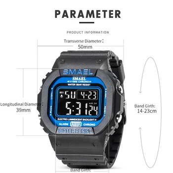 SMAEL Digital Reloj de los Hombres Relojes de los Deportes del LED Militar del Ejército de Camuflaje Reloj de Pulsera Para Chico Impermeable de la Marca Superior Estudiante de Cronómetro