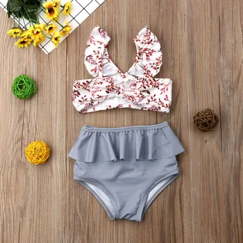 Lioraitiin Nueva Moda de las Niñas de Bebé niño de Niño Leopardo Bowknot traje de baño Bikini Set de Baño juego de Ropa de