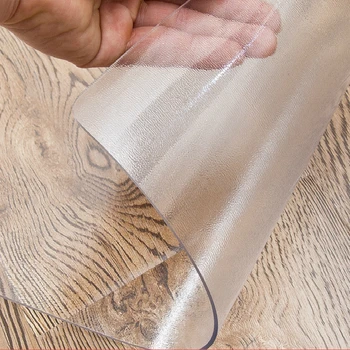 A prueba de aceite Suave de Vidrio Plástico Mantel Impermeable Transparente del PVC de la Cubierta de la Mesa de Café de la Estera de Cristal de la Placa Anti-quemaduras