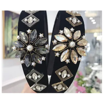Los diamantes de la Perla del Pelo de la Joyería de Diadema para las Mujeres Accesorios para el Cabello de los Adultos Diadema Diadema de los Sombreros de las Mujeres de Cristal de Banda para la Cabeza