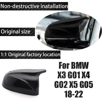 Coche de sustitución Lado 2pcs Estilo de diseño de Fibra de Carbono Espejo Retrovisor Cubierta de Tapas para BMW X3 X4 X5 G01 G02 G05 2018-2022