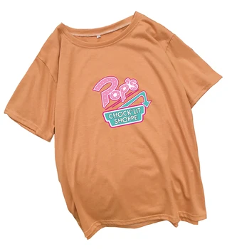 Riverdale Camiseta De Mujer De Verano Harajuku Vintage Casual De Manga Corta Floja Estilo Coreano De Impresión De La Carta De Tapas De La Camiseta Femme Ropa