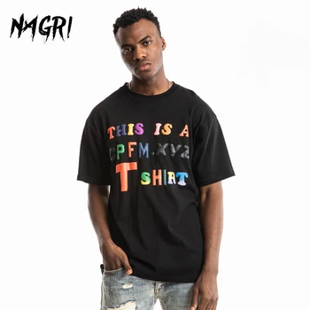 NAGRI Hombres Impresos en 3D Camiseta de Manga Corta de Kanye Moda CPFM XYZ Espuma arco iris Letra de Hip Hop Mujeres Hombres Streetwear Tops Camisetas