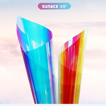SUNICE Dicroico la Película de la Ventana Decorativa Solar Película del arco iris de Cristal Tintado de la formación de una Película de Vidrio de Auto-adhesivo de Dos hojas 50cmX100cm