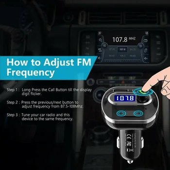 El nuevo Wireless Bluetooth manos libres para Automóvil AUX de Audio Receptor de FM, Adaptador USB Cargador de DOM668