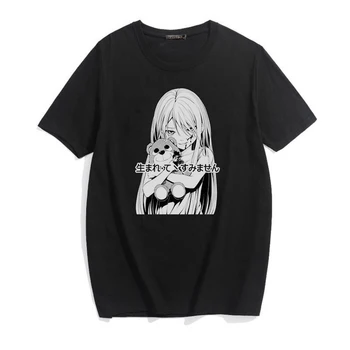 Punk Gótico Anime Camisetas Sueltas Harajuku Carta De Impresión De Verano Nueva Moda Femenina Casual Estética De La Muchacha De Dibujos Animados De Ropa De Mujer