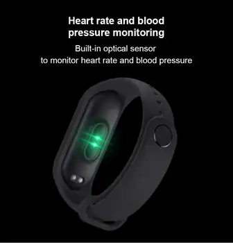 M5 Inteligente De Pulsera Smartwatch De La Frecuencia Cardíaca Presión Arterial De Oxígeno En La Sangre Ejercicio De Control Del Contador De Paso De La Respiración De Fitness Tracker