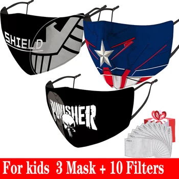 5-12years de Superhéroes de los niños de la máscara de cara reutilizable y lavable niños de la historieta de la máscara de estudiante de moda de la boca de la máscara de libre PM2.5
