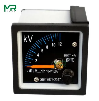 Nueva 99T1-v puntero AC voltímetro AC100V pantalla 0-10kv instrumento de medición de alta tensión de ingeniería panel