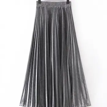 2020 de la Mujer de la Falda de Verano Nueva Falda Larga de Color de Moda Todo-partido Slim Falda Plisada de Envío Gratis