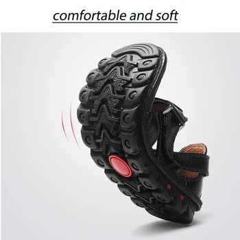 Merkmak para Hombre Verano Transpirable Sandalias de Cuero Genuino Zapatos de Playa Casual antideslizante Zapatillas de Alta Calidad, Mocasines, Sandalias de los Hombres