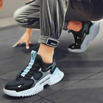 2020 Nueva Marca de Lujo de 2020 cuero de Microfibra transpirable marea zapatos Transpirables de los Hombres Zapatillas de deporte Zapatillas Hombre Hombres Casual Zapatos