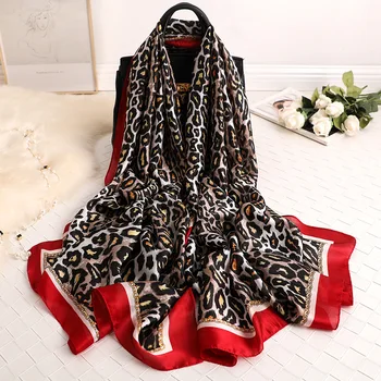 2020 las nuevas mujeres de la bufanda de verano chales y abrigos de leopardo de impresión de seda hiyab bufandas de las señoras pashmina foulard femme estolas