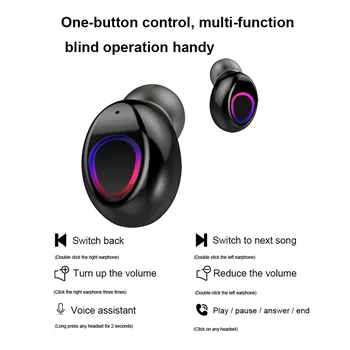 FDGAO LED Inalámbrico Bluetooth Auricular de los Deportes de la prenda Impermeable de Auriculares de Caja de Carga de los Auriculares TWS Auriculares Auriculares Con Micrófono
