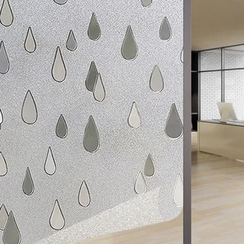 2 Metros de Vinilo Ventana de la Película Staic Decorativos de las gotas de lluvia para el Vidrio Auto-adhesivo de Vidrio de Privacidad etiqueta de la Ventana de Control de Calor Anti-Uv