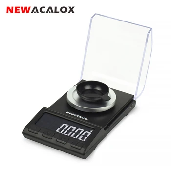 NEWACALOX 50 g/200 g*0.001 g Mini Digital Pocket Escala de Oro de la Joyería de la Plata Esterlina Equilibrio USB de Alta Precisión de la báscula Electrónica