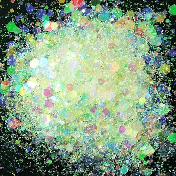 1.78 oz/Bolsa Iridiscente del Clavo del Brillo del Arte de 0.2 mm 1 mm 3 mm Hexágono Holográfica Grueso arco iris Brillo 50g de Uñas Glitter Copos de Tr#032