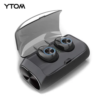 YTOM YO6 más reciente Bluetooth 5.0 Auriculares Inalámbricos Tws Auricular Con 2600 mAh de carga del banco del poder de caso auriculares para teléfono deporte