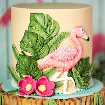 Minsunbak Pastel Herramienta Flamingo Molde de Silicona de Cumpleaños de la Torta de Boda Decoración DIY de Chocolate para Hornear Herramientas