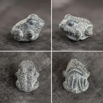 5CM Lucky Frog Animal Figurilla de Piedra Pequeña Estatua juego de Té hecho a Mano Mascota Lindo Adorno de Decoración para el Hogar Manualidades Creativas Año Nuevo Regalo