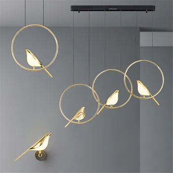 Nórdica De Diseño Moderno Pájaro De Oro, Led Luces Colgantes Para Dormitorio Cocina Comedor Lámpara Colgante Casa De Lujo Deco Brillo Del Accesorio