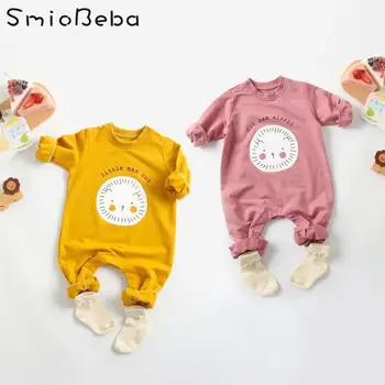 Bebé Mono Versión Coreana Del Recién Nacido Ropa De Escalada De La Primavera Y El Otoño Bebé Niños Niñas Sol Peleles A Los Niños Recién Nacidos Mono