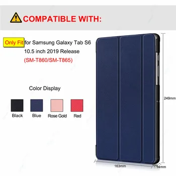 Smart Case Para Samsung Galaxy Tab S6 10.5 2019 caja de la Tableta de Auto de la Estela del Sueño Cubierta del Soporte Para samsung Galaxy Tab S6 Caso 10.5 SM-T860 T865