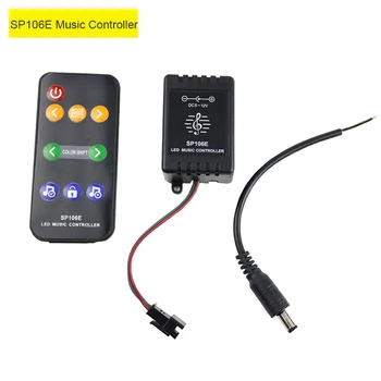 SP106E RF 9keys LED de Música Controlador dc 5v-12V WS2811/WS2812 /6812/1903/Magic LED de cinta digital colorido de la música SPI controlador