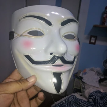 1PCS Fiesta de Máscaras de V de Vendetta de Luz LED de la Máscara de Anonymous de Guy Fawkes de disfraces Adultos Disfraces Accesorios de Fiesta Cosplay Máscaras,W