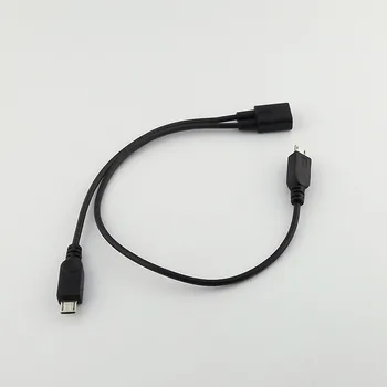 10pcs Micro USB 2.0 Hembra A Doble 2 Masculino Splitter Y Datos de la Extensión de Cable de Cargador Cable de 30cm